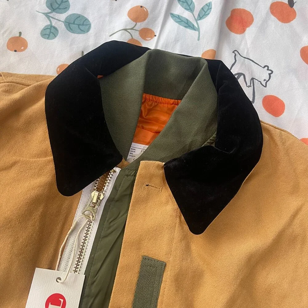 Carhartt Tan Jacket with Olive Trim and Black Collar - Picture 10 of 13